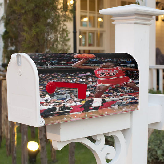 Michael Jordan Dunk Vintage Look Magnetic Mailbox Cover 18" X 21" Outdoor Decor