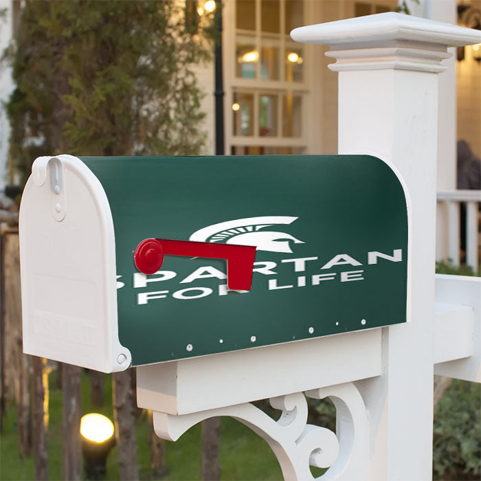 Michigan State Spartan For Life Magnetic Mailbox Cover 18" X 21" Outdoor Decor