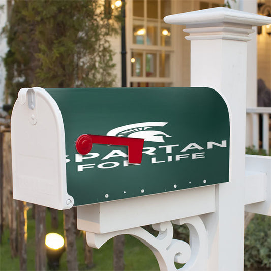 Michigan State Spartan For Life Magnetic Mailbox Cover 18" X 21" Outdoor Decor