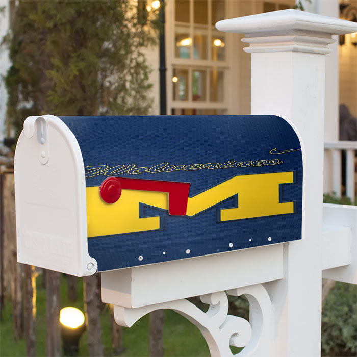 Michigan Wolverines Go Blue Magnetic Mailbox Cover 18" X 21" Outdoor Decor