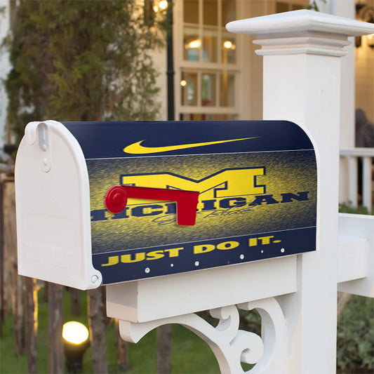Michigan Wolverines Go Blue 2 Magnetic Mailbox Cover 18" X 21" Outdoor Decor