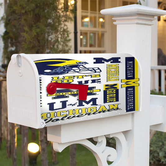Michigan Wolverines Team Magnetic Mailbox Cover 18" X 21" Outdoor Decor
