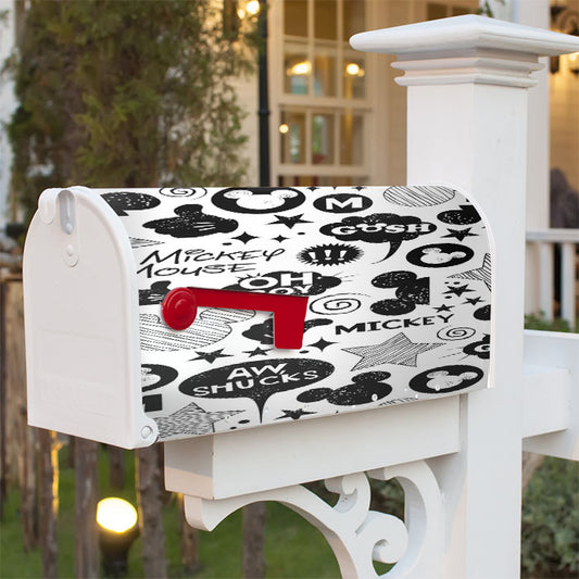 Mickey Mouse Black White Magnetic Mailbox Cover 18" X 21" Outdoor Decor