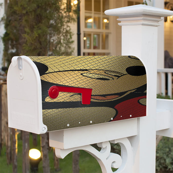 Mickey Mouse Gold Texture Magnetic Mailbox Cover 18" X 21" Outdoor Decor