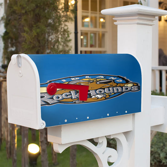 Miland Rock Hounds Baseball Logo Blue Magnetic Mailbox Cover 18" X 21" Outdoor Decor