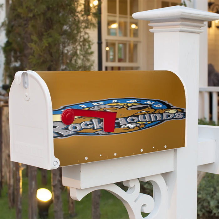 Miland Rock Hounds Baseball Logo Gold Magnetic Mailbox Cover 18" X 21" Outdoor Decor