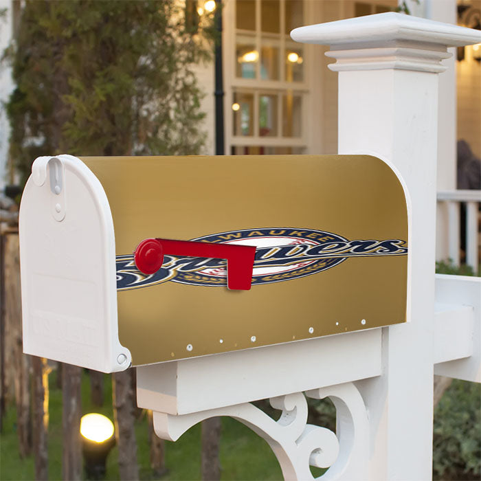 Milwakee Brewers Baseball Logo Brown Magnetic Mailbox Cover 18" X 21" Outdoor Decor