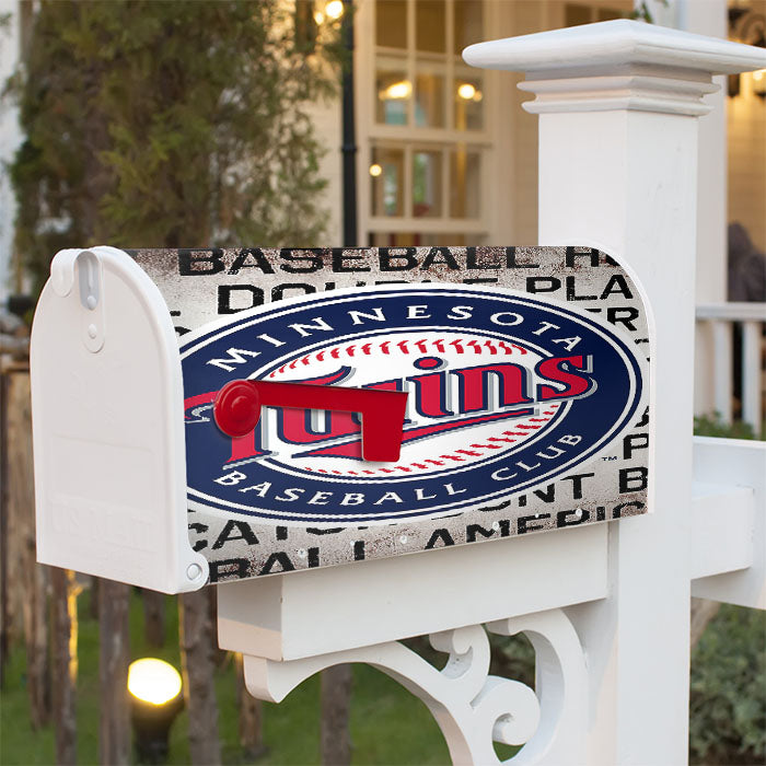 Minnesota Twins Baseball Club Font Doodle Magnetic Mailbox Cover 18" X 21" Outdoor Decor