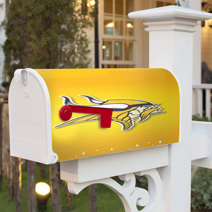 Minnesota Vikings Yellow Fade Magnetic Mailbox Cover 18" X 21" Outdoor Decor