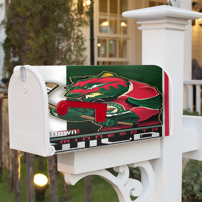 Minnesota Wild Hockey Magnetic Mailbox Cover 18" X 21" Outdoor Decor