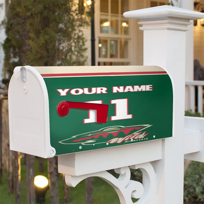 Minnesota Wild Personalized Name Magnetic Mailbox Cover 18" X 21" Outdoor Decor