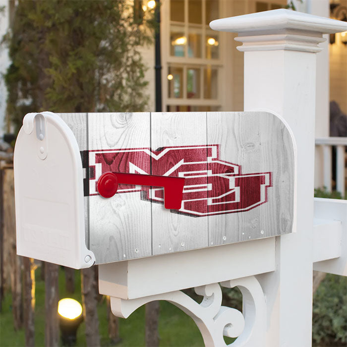 Mississippi State Cowbells University Logo White Wood Wallpaper Magnetic Mailbox Cover 18" X 21" Outdoor Decor