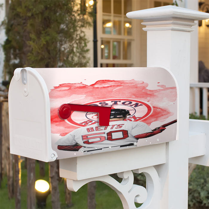 Mookie Betts Boston Red Sox Magnetic Mailbox Cover 18" X 21" Outdoor Decor