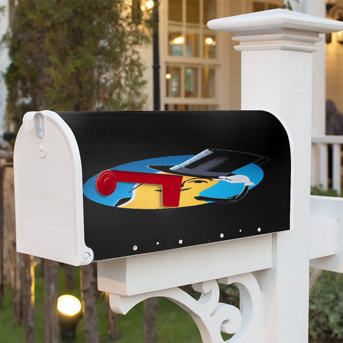 Mr Peanuts Cartoon On Black Magnetic Mailbox Cover 18" X 21" Outdoor Decor