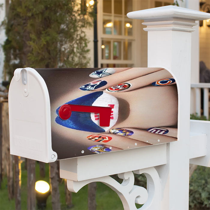 Nail Art Nfl Super Bowl Magnetic Mailbox Cover 18" X 21" Outdoor Decor