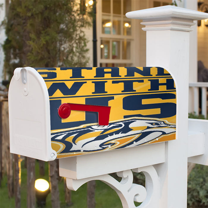 Nashville Predators Stand With Us Magnetic Mailbox Cover 18" X 21" Outdoor Decor