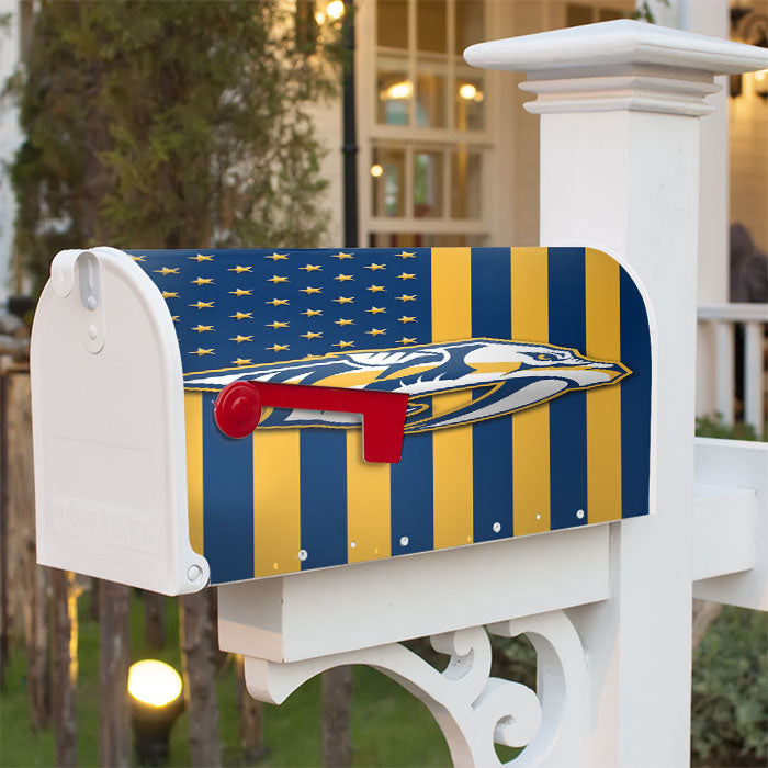 Nashville Predators Usa Magnetic Mailbox Cover 18" X 21" Outdoor Decor