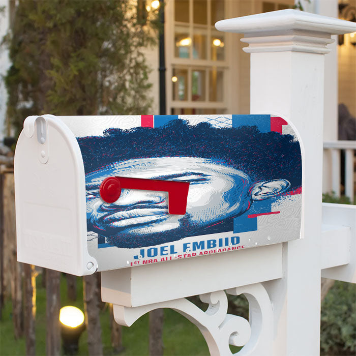 Nba All Star Joel Embiil Magnetic Mailbox Cover 18" X 21" Outdoor Decor