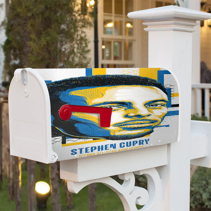 Nba All Star Stephen Curry Magnetic Mailbox Cover 18" X 21" Outdoor Decor