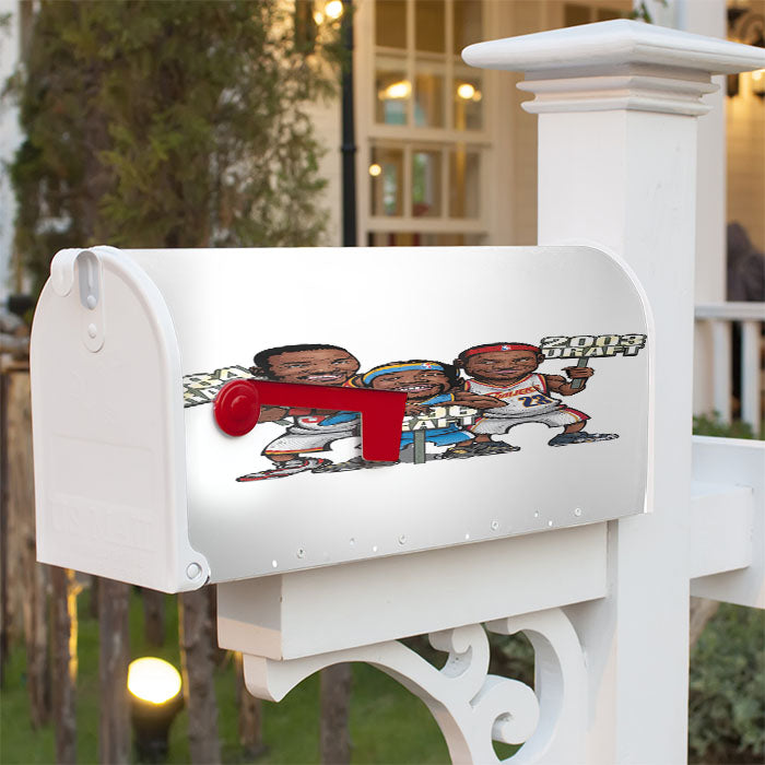 Nba Draft Basketball L Magnetic Mailbox Cover 18" X 21" Outdoor Decor