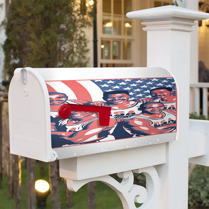 Nba Legend Allstar America Obey Magnetic Mailbox Cover 18" X 21" Outdoor Decor
