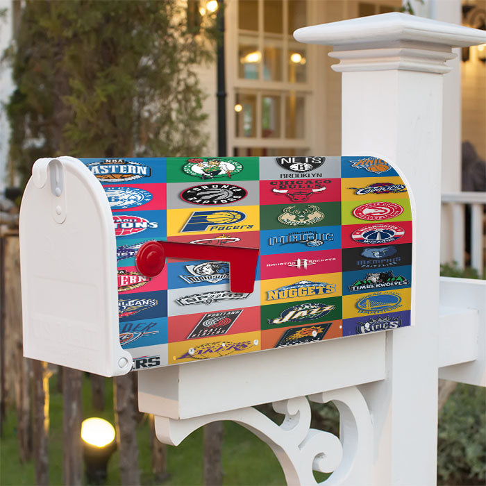 Nba Team Collage Magnetic Mailbox Cover 18" X 21" Outdoor Decor