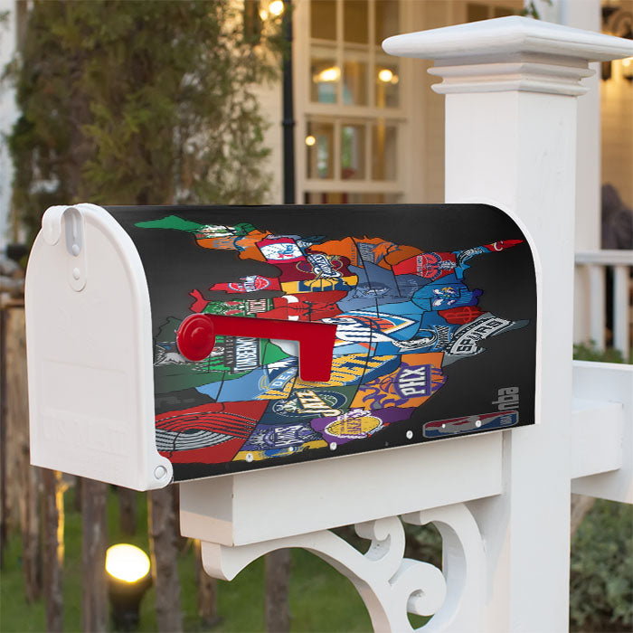 Nba Usa Collages Team Magnetic Mailbox Cover 18" X 21" Outdoor Decor