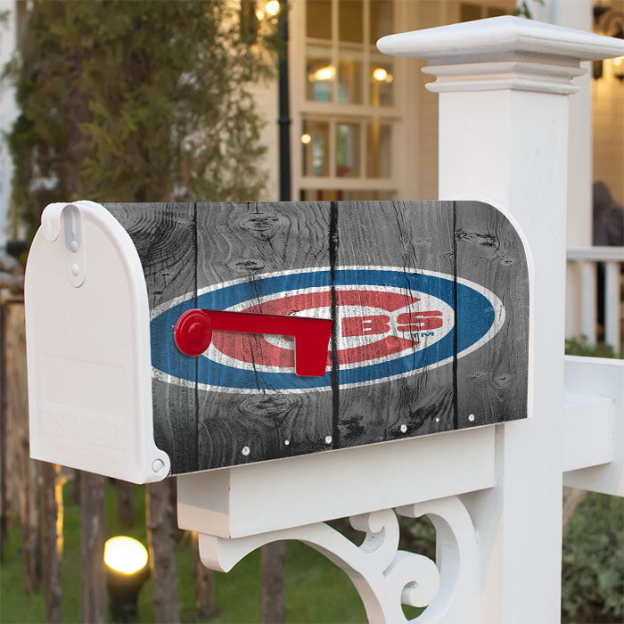 New Chicago Cubs Mlb Logo Dark Wood Wallpaper Magnetic Mailbox Cover 18" X 21" Outdoor Decor