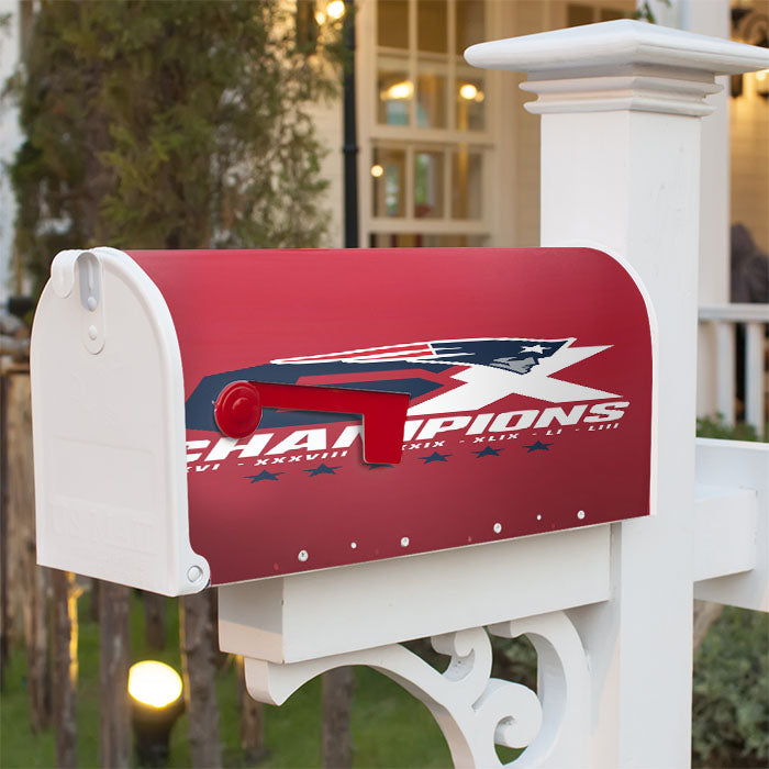 New England Patriots 6X Champions Magnetic Mailbox Cover 18" X 21" Outdoor Decor