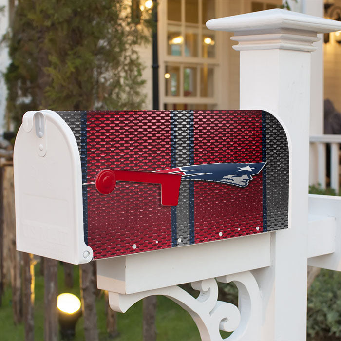 New England Patriots Carbon Fiber Logo Magnetic Mailbox Cover 18" X 21" Outdoor Decor