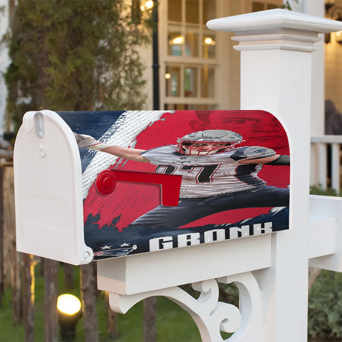 New England Patriots Rob Gronkowski Magnetic Mailbox Cover 18" X 21" Outdoor Decor