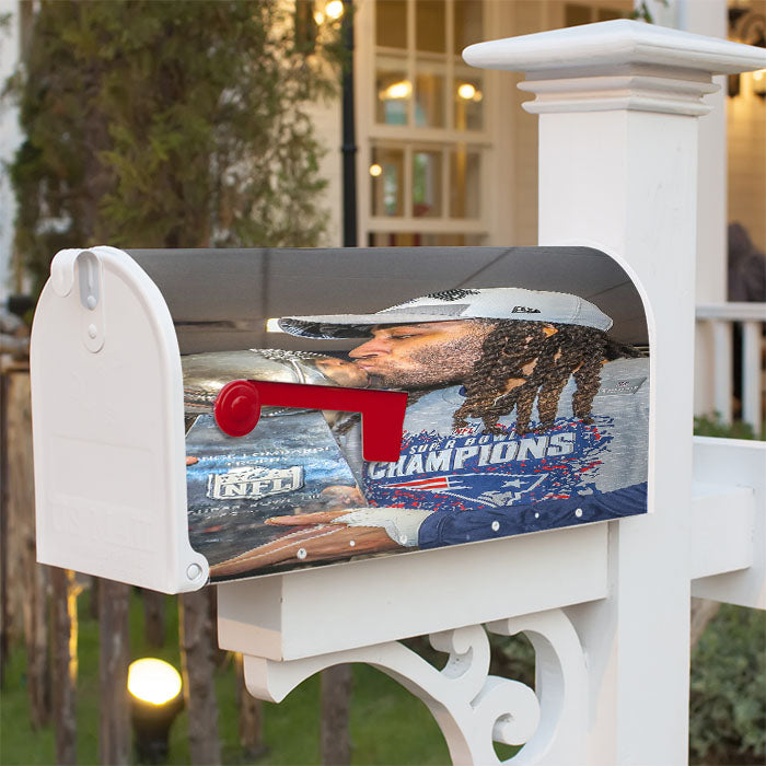 New England Patriots Stephon Gilmore Magnetic Mailbox Cover 18" X 21" Outdoor Decor