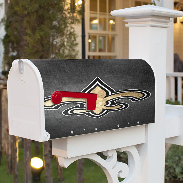 New Orleans Saints Golden Logo Gray Wall Magnetic Mailbox Cover 18" X 21" Outdoor Decor
