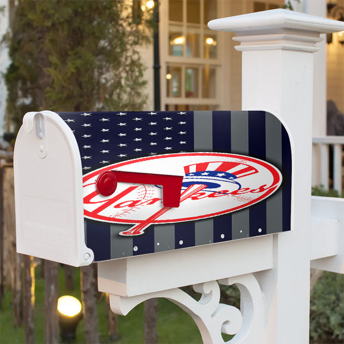 New Yankees Flag Magnetic Mailbox Cover 18" X 21" Outdoor Decor