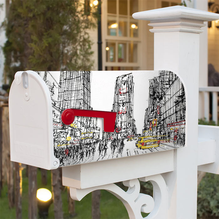 New York Art Magnetic Mailbox Cover 18" X 21" Outdoor Decor