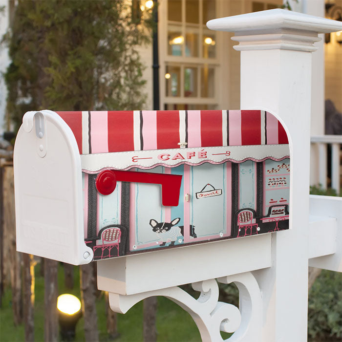 New York Cafe Magnetic Mailbox Cover 18" X 21" Outdoor Decor