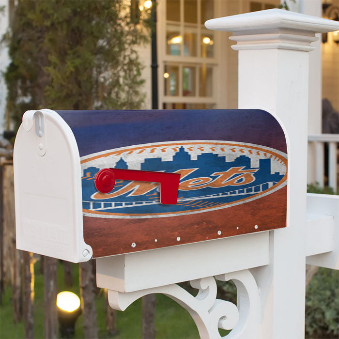 New York Mets Texture Magnetic Mailbox Cover 18" X 21" Outdoor Decor