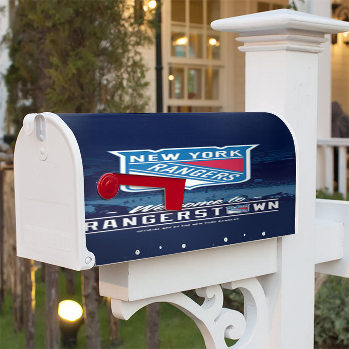 New York Rangers Field Magnetic Mailbox Cover 18" X 21" Outdoor Decor