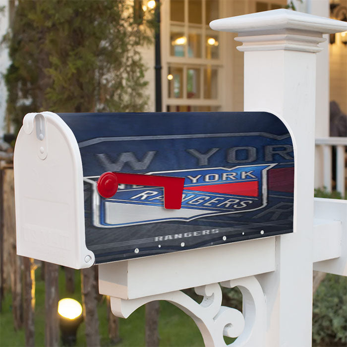 New York Rangers Nhl Magnetic Mailbox Cover 18" X 21" Outdoor Decor