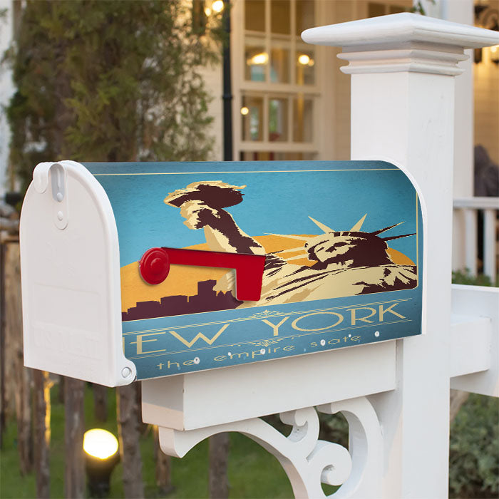 New York The Empire State Magnetic Mailbox Cover 18" X 21" Outdoor Decor