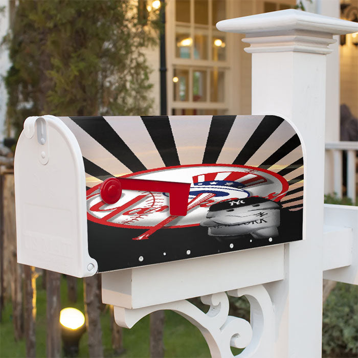 New York Yankees Baseball Baymax Magnetic Mailbox Cover 18" X 21" Outdoor Decor
