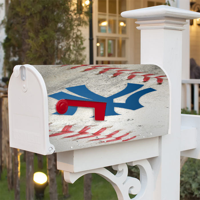 New York Yankees Logo Baseball Ball Magnetic Mailbox Cover 18" X 21" Outdoor Decor