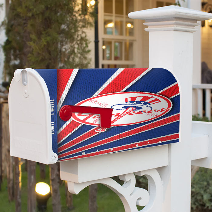 New York Yankees Stripe Wallpaper Magnetic Mailbox Cover 18" X 21" Outdoor Decor