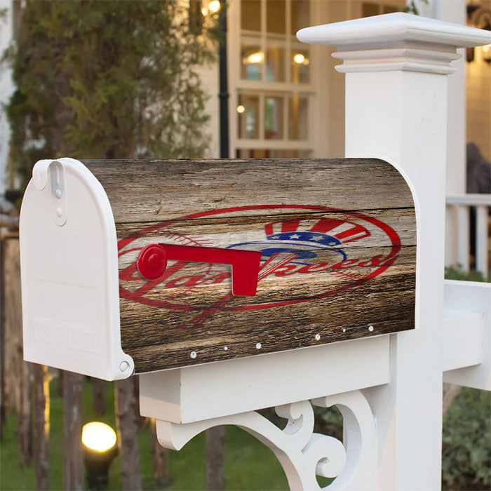 New York Yankees Wood Magnetic Mailbox Cover 18" X 21" Outdoor Decor