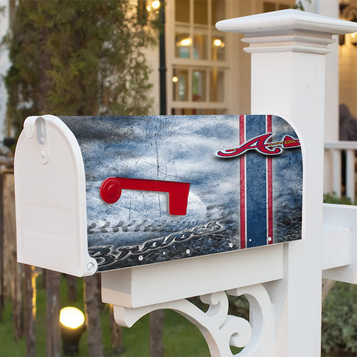 Nfl Atlanta Braves Wallpaper Magnetic Mailbox Cover 18" X 21" Outdoor Decor