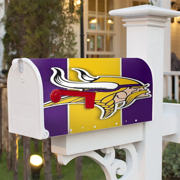 Nfl Minnesota Vikings Football F Magnetic Mailbox Cover 18" X 21" Outdoor Decor