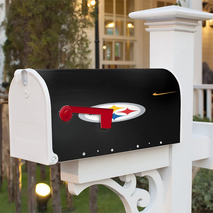 Nfl Pittsburgh Steelers Black Wallpapers Magnetic Mailbox Cover 18" X 21" Outdoor Decor