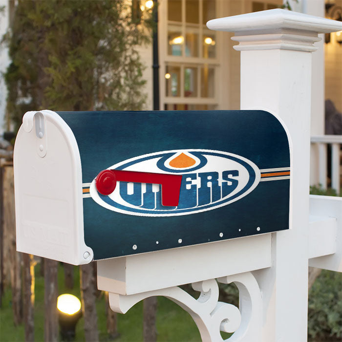 Nhl Edmonton Oilers Sport Logo Magnetic Mailbox Cover 18" X 21" Outdoor Decor