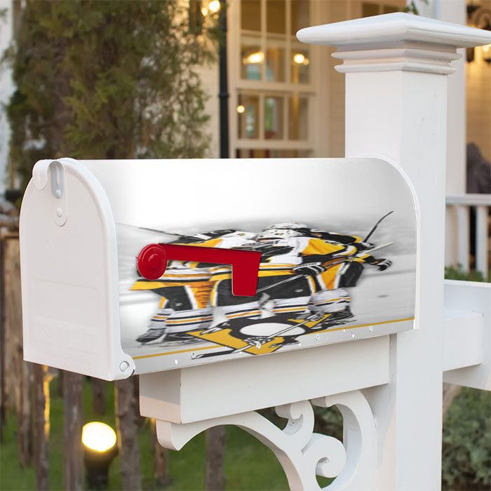 Nhl Pittsburgh Penguins Magnetic Mailbox Cover 18" X 21" Outdoor Decor