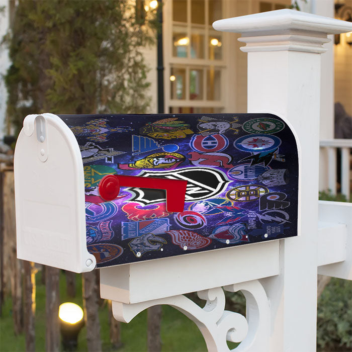 Nhl Teams Collage Wallpaper Magnetic Mailbox Cover 18" X 21" Outdoor Decor